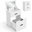 3-in-1 Schminktisch RUBI mit Spiegel, Sitzhocker, Stauraum und Schubladen – Weiß