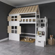 BusyKids Halbhohes Hausbett GALAXY-HOUSE MAX mit Treppe mit Stauraum 90 x 200 cm