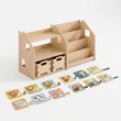 Bücher- & Spielzeugregal + Spielzeugkiste ×2 + Füllung nach Wahl, Set BusyKids · Puzzles [fill:puzzles]