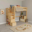 BusyKids LOFTI-MAX Hochbett aus Holz 90 × 200 cm mit Stauraumtreppe