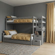 BusyKids Etagenbett LUMI-MAX mit Aufbewahrungstreppe 90 x 200 / 120 x 200 cm