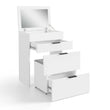 3-in-1 Schminktisch RUBI mit Spiegel, Sitzhocker, Stauraum und Schubladen – Weiß