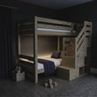 BusyKids Etagenbett MIRA-MAX 2in1 mit vorderer Stauraumtreppe 90 x 200 cm