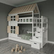 BusyKids Hausförmiges Etagenbett DREAM-HOUSE MAX mit Treppe mit Stauraum 90 x 200 cm
