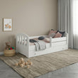 Kinderbett FELIX mit Schutzbarriere und Aufbewahrungsschublade - 160 x 80 cm