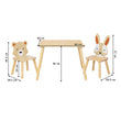 Set aus zwei Stühlen mit bezauberndem Tierdesign und einem kompakten Tisch