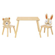 Set aus zwei Stühlen mit bezauberndem Tierdesign und einem kompakten Tisch