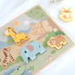 Kinder-Puzzle-Sortierer aus Holz mit Tieren