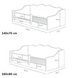 Montessori-Bodenbett EMMA 140 × 70 / 160 × 80 cm – Weiß