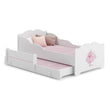 Kinderbett ANNA-MAX mit Zusatzbett 145 х 80 cm - mit Grafik und Matratze