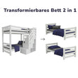 BusyKids Etagenbett MIRA-MAX 2in1 mit vorderer Stauraumtreppe 90 x 200 cm