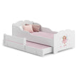 Kinderbett ANNA-MAX mit Zusatzbett 145 х 80 cm - mit Grafik und Matratze