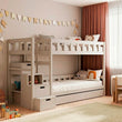 BusyKids Etagenbett TOTO-TWIN MAX mit Leiter und Stauraum 200 x 90 cm