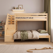 BusyKids HAPPY Etagenbett aus Holz für 3 Personen mit Stauraumtreppe