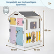 Set - BusyBoard Häuschen weiß/pastell und kreativer Würfel