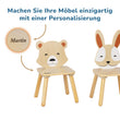 Set aus zwei Stühlen mit bezauberndem Tierdesign und einem kompakten Tisch