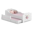 Kinderbett ANNA-MAX mit Zusatzbett 145 х 80 cm - mit Grafik und Matratze