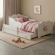 Kinderbett ANNA-MAX mit Zusatzbett 145 х 80 cm - mit Grafik und Matratze
